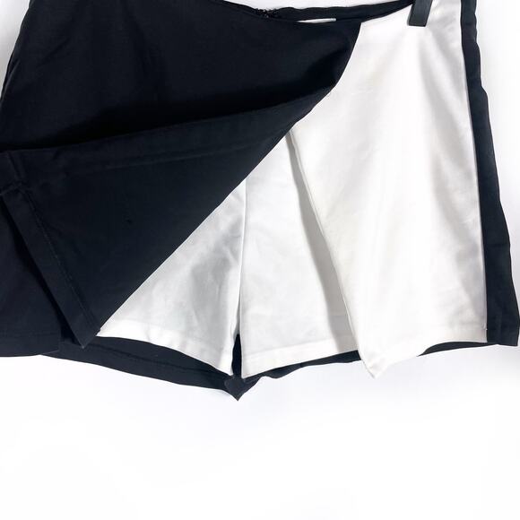 Superdown Aaleyah Two Tone Wrap Skort Black White Surplice Sz‎ L - Picture 8 of 11